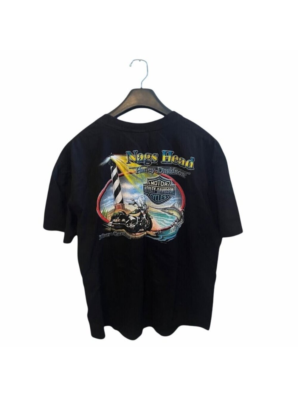 Harley-Davidson Nags Head North Carolina XL Graphic T-Shirt Black 100% Cotton